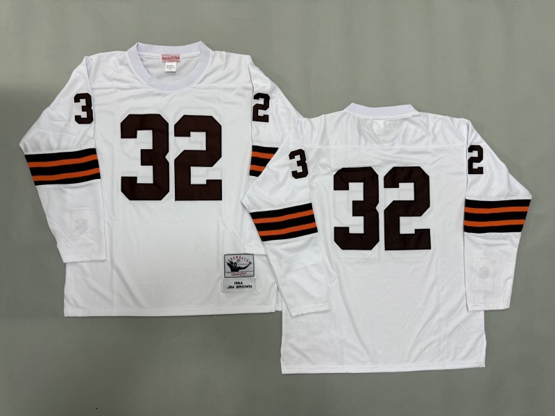 Men 2025 Cleveland Browns #32 Brown white Throwback Limited NFL Jersey style 002->cleveland browns->NFL Jersey